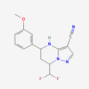 7-(DIFLUOROMETHYL)-5-(3-METHOXYPHENYL)-4,5,6,7-TETRAHYDROPYRAZOLO[1,5-A]PYRIMIDIN-3-YL CYANIDE