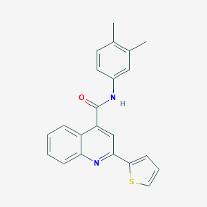 molecular formula C22H18N2OS B434621 N-(3,4-dimethylphenyl)-2-(thiophen-2-yl)quinoline-4-carboxamide CAS No. 438028-45-6
