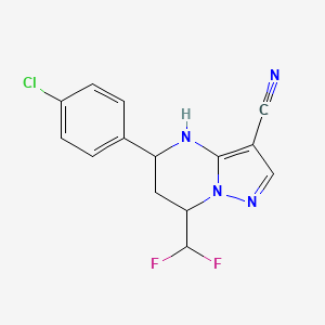 5-(4-CHLOROPHENYL)-7-(DIFLUOROMETHYL)-4,5,6,7-TETRAHYDROPYRAZOLO[1,5-A]PYRIMIDIN-3-YL CYANIDE