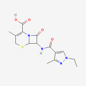 7-{[(1-ethyl-3-methyl-1H-pyrazol-4-yl)carbonyl]amino}-3-methyl-8-oxo-5-thia-1-azabicyclo[4.2.0]oct-2-ene-2-carboxylic acid