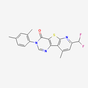 11-(difluoromethyl)-5-(2,4-dimethylphenyl)-13-methyl-8-thia-3,5,10-triazatricyclo[7.4.0.02,7]trideca-1(9),2(7),3,10,12-pentaen-6-one