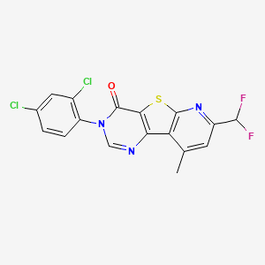 5-(2,4-dichlorophenyl)-11-(difluoromethyl)-13-methyl-8-thia-3,5,10-triazatricyclo[7.4.0.02,7]trideca-1(9),2(7),3,10,12-pentaen-6-one