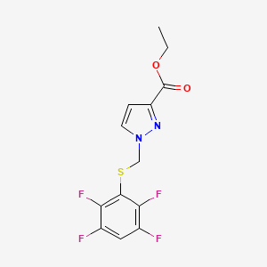 ethyl 1-{[(2,3,5,6-tetrafluorophenyl)sulfanyl]methyl}-1H-pyrazole-3-carboxylate