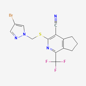 3-{[(4-bromo-1H-pyrazol-1-yl)methyl]thio}-1-(trifluoromethyl)-6,7-dihydro-5H-cyclopenta[c]pyridine-4-carbonitrile