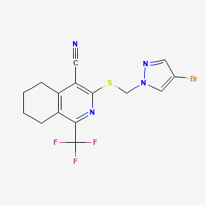 3-{[(4-bromo-1H-pyrazol-1-yl)methyl]sulfanyl}-1-(trifluoromethyl)-5,6,7,8-tetrahydroisoquinoline-4-carbonitrile