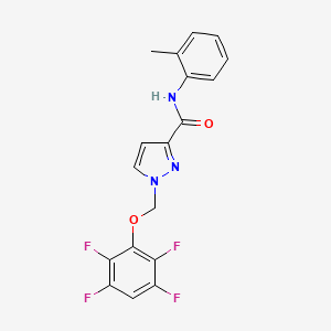 N-(2-methylphenyl)-1-[(2,3,5,6-tetrafluorophenoxy)methyl]-1H-pyrazole-3-carboxamide