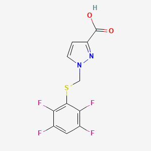 1-{[(2,3,5,6-tetrafluorophenyl)sulfanyl]methyl}-1H-pyrazole-3-carboxylic acid