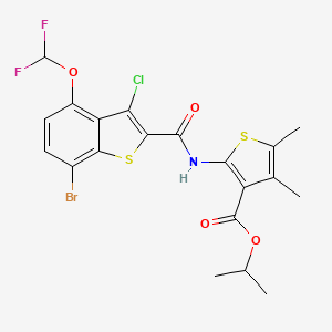 ISOPROPYL 2-({[7-BROMO-3-CHLORO-4-(DIFLUOROMETHOXY)-1-BENZOTHIOPHEN-2-YL]CARBONYL}AMINO)-4,5-DIMETHYL-3-THIOPHENECARBOXYLATE