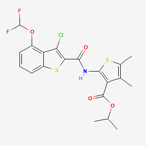 ISOPROPYL 2-({[3-CHLORO-4-(DIFLUOROMETHOXY)-1-BENZOTHIOPHEN-2-YL]CARBONYL}AMINO)-4,5-DIMETHYL-3-THIOPHENECARBOXYLATE