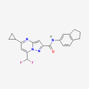 5-cyclopropyl-7-(difluoromethyl)-N-(2,3-dihydro-1H-inden-5-yl)pyrazolo[1,5-a]pyrimidine-2-carboxamide