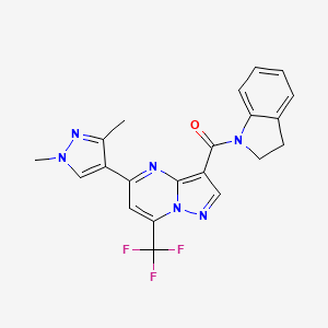 2,3-dihydro-1H-indol-1-yl[5-(1,3-dimethyl-1H-pyrazol-4-yl)-7-(trifluoromethyl)pyrazolo[1,5-a]pyrimidin-3-yl]methanone