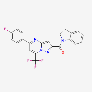 2,3-dihydro-1H-indol-1-yl[5-(4-fluorophenyl)-7-(trifluoromethyl)pyrazolo[1,5-a]pyrimidin-2-yl]methanone