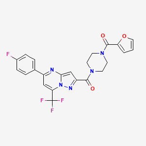 [5-(4-FLUOROPHENYL)-7-(TRIFLUOROMETHYL)PYRAZOLO[1,5-A]PYRIMIDIN-2-YL][4-(2-FURYLCARBONYL)PIPERAZINO]METHANONE