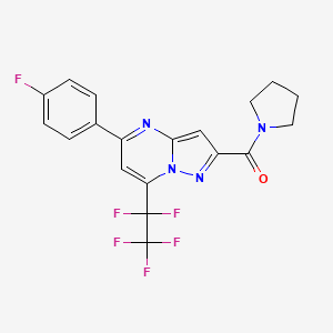 [5-(4-FLUOROPHENYL)-7-(1,1,2,2,2-PENTAFLUOROETHYL)PYRAZOLO[1,5-A]PYRIMIDIN-2-YL](1-PYRROLIDINYL)METHANONE