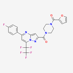 molecular formula C24H17F6N5O3 B4346524 [5-(4-FLUOROPHENYL)-7-(1,1,2,2,2-PENTAFLUOROETHYL)PYRAZOLO[1,5-A]PYRIMIDIN-2-YL][4-(2-FURYLCARBONYL)PIPERAZINO]METHANONE 