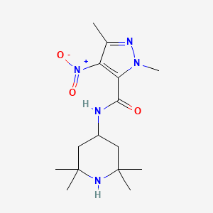 1,3-DIMETHYL-4-NITRO-N-(2,2,6,6-TETRAMETHYL-4-PIPERIDYL)-1H-PYRAZOLE-5-CARBOXAMIDE