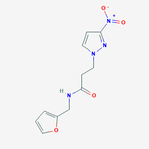 N-(2-furylmethyl)-3-(3-nitro-1H-pyrazol-1-yl)propanamide