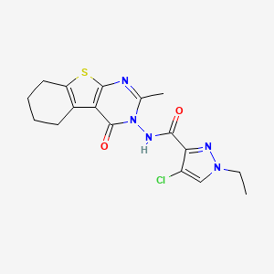 4-CHLORO-1-ETHYL-N-[2-METHYL-4-OXO-5,6,7,8-TETRAHYDRO[1]BENZOTHIENO[2,3-D]PYRIMIDIN-3(4H)-YL]-1H-PYRAZOLE-3-CARBOXAMIDE