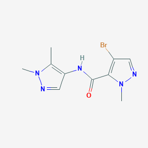 molecular formula C10H12BrN5O B4346577 4-bromo-N-(1,5-dimethyl-1H-pyrazol-4-yl)-1-methyl-1H-pyrazole-5-carboxamide 