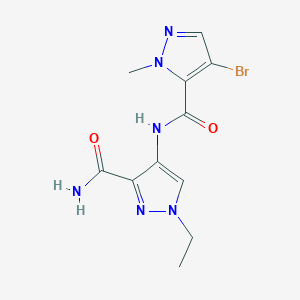 4-{[(4-bromo-1-methyl-1H-pyrazol-5-yl)carbonyl]amino}-1-ethyl-1H-pyrazole-3-carboxamide