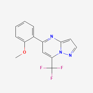 molecular formula C14H10F3N3O B4346623 5-(2-methoxyphenyl)-7-(trifluoromethyl)pyrazolo[1,5-a]pyrimidine 