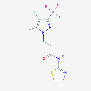 3-[4-chloro-5-methyl-3-(trifluoromethyl)-1H-pyrazol-1-yl]-N-(4,5-dihydro-1,3-thiazol-2-yl)propanamide