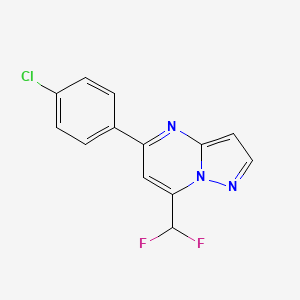 molecular formula C13H8ClF2N3 B4346666 5-(4-chlorophenyl)-7-(difluoromethyl)pyrazolo[1,5-a]pyrimidine 