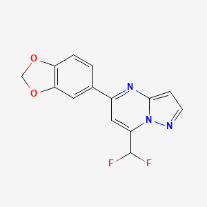 molecular formula C14H9F2N3O2 B4346677 5-(1,3-benzodioxol-5-yl)-7-(difluoromethyl)pyrazolo[1,5-a]pyrimidine 