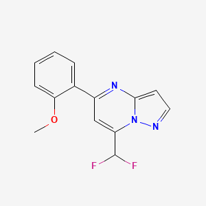 molecular formula C14H11F2N3O B4346693 7-(difluoromethyl)-5-(2-methoxyphenyl)pyrazolo[1,5-a]pyrimidine 