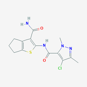 N-[3-(AMINOCARBONYL)-5,6-DIHYDRO-4H-CYCLOPENTA[B]THIOPHEN-2-YL]-4-CHLORO-1,3-DIMETHYL-1H-PYRAZOLE-5-CARBOXAMIDE