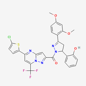 [5-(5-CHLORO-2-THIENYL)-7-(TRIFLUOROMETHYL)PYRAZOLO[1,5-A]PYRIMIDIN-2-YL][3-(2,4-DIMETHOXYPHENYL)-5-(2-HYDROXYPHENYL)-4,5-DIHYDRO-1H-PYRAZOL-1-YL]METHANONE