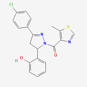 [3-(4-chlorophenyl)-5-(2-hydroxyphenyl)-4,5-dihydro-1H-pyrazol-1-yl](5-methyl-1,3-thiazol-4-yl)methanone