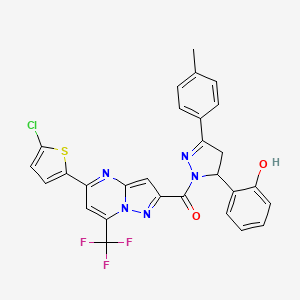 [5-(5-CHLORO-2-THIENYL)-7-(TRIFLUOROMETHYL)PYRAZOLO[1,5-A]PYRIMIDIN-2-YL][5-(2-HYDROXYPHENYL)-3-(4-METHYLPHENYL)-4,5-DIHYDRO-1H-PYRAZOL-1-YL]METHANONE