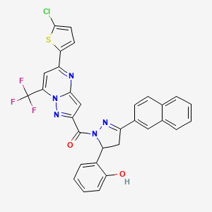 [5-(5-CHLORO-2-THIENYL)-7-(TRIFLUOROMETHYL)PYRAZOLO[1,5-A]PYRIMIDIN-2-YL][5-(2-HYDROXYPHENYL)-3-(2-NAPHTHYL)-4,5-DIHYDRO-1H-PYRAZOL-1-YL]METHANONE