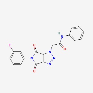 2-[5-(3-fluorophenyl)-4,6-dioxo-4,5,6,6a-tetrahydropyrrolo[3,4-d][1,2,3]triazol-1(3aH)-yl]-N-phenylacetamide