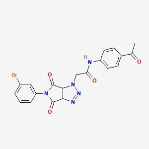 molecular formula C20H16BrN5O4 B4346761 N-(4-acetylphenyl)-2-[5-(3-bromophenyl)-4,6-dioxo-4,5,6,6a-tetrahydropyrrolo[3,4-d][1,2,3]triazol-1(3aH)-yl]acetamide 