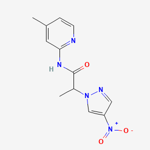 N-(4-methylpyridin-2-yl)-2-(4-nitro-1H-pyrazol-1-yl)propanamide