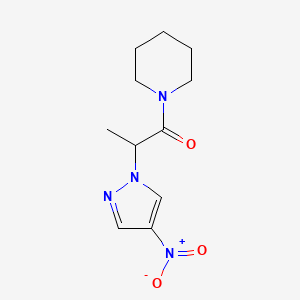 molecular formula C11H16N4O3 B4346825 2-(4-NITRO-1H-PYRAZOL-1-YL)-1-PIPERIDINO-1-PROPANONE 