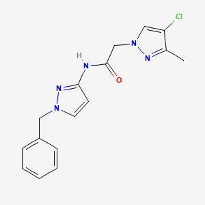 molecular formula C16H16ClN5O B4346831 N~1~-(1-BENZYL-1H-PYRAZOL-3-YL)-2-(4-CHLORO-3-METHYL-1H-PYRAZOL-1-YL)ACETAMIDE 