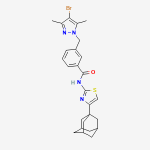 N-[4-(1-adamantyl)-1,3-thiazol-2-yl]-3-[(4-bromo-3,5-dimethyl-1H-pyrazol-1-yl)methyl]benzamide