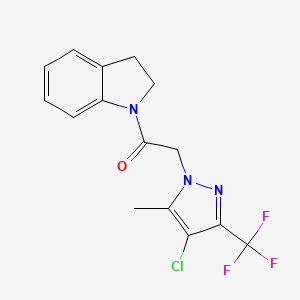 2-[4-CHLORO-5-METHYL-3-(TRIFLUOROMETHYL)-1H-PYRAZOL-1-YL]-1-(2,3-DIHYDRO-1H-INDOL-1-YL)-1-ETHANONE