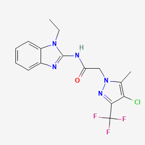 2-[4-CHLORO-5-METHYL-3-(TRIFLUOROMETHYL)-1H-PYRAZOL-1-YL]-N-(1-ETHYL-1H-1,3-BENZIMIDAZOL-2-YL)ACETAMIDE