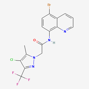 molecular formula C16H11BrClF3N4O B4346869 N-(5-BROMO-8-QUINOLYL)-2-[4-CHLORO-5-METHYL-3-(TRIFLUOROMETHYL)-1H-PYRAZOL-1-YL]ACETAMIDE 