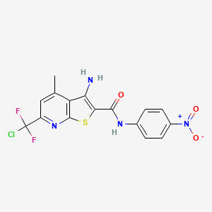 molecular formula C16H11ClF2N4O3S B4346934 3-amino-6-[chloro(difluoro)methyl]-4-methyl-N-(4-nitrophenyl)thieno[2,3-b]pyridine-2-carboxamide 