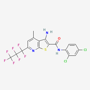 3-amino-N-(2,4-dichlorophenyl)-6-(1,1,2,2,3,3,3-heptafluoropropyl)-4-methylthieno[2,3-b]pyridine-2-carboxamide