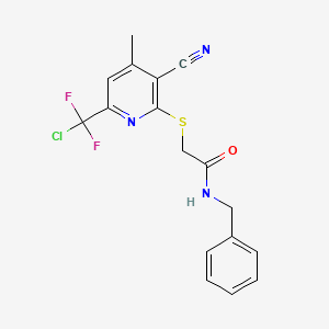 N-BENZYL-2-({6-[CHLORO(DIFLUORO)METHYL]-3-CYANO-4-METHYL-2-PYRIDYL}SULFANYL)ACETAMIDE