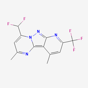 6-(difluoromethyl)-4,13-dimethyl-11-(trifluoromethyl)-3,7,8,10-tetrazatricyclo[7.4.0.02,7]trideca-1,3,5,8,10,12-hexaene