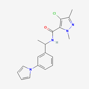 4-chloro-1,3-dimethyl-N-{1-[3-(1H-pyrrol-1-yl)phenyl]ethyl}-1H-pyrazole-5-carboxamide