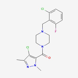 molecular formula C17H19Cl2FN4O B4346996 (4-CHLORO-1,3-DIMETHYL-1H-PYRAZOL-5-YL)[4-(2-CHLORO-6-FLUOROBENZYL)PIPERAZINO]METHANONE 