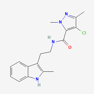 molecular formula C17H19ClN4O B4347000 4-chloro-1,3-dimethyl-N-[2-(2-methyl-1H-indol-3-yl)ethyl]-1H-pyrazole-5-carboxamide 